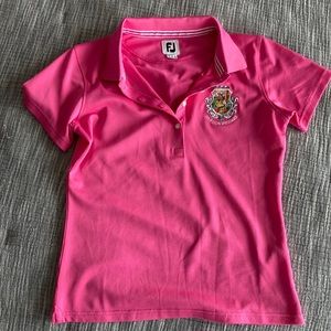 Bright pink Foot Joy golf shirt